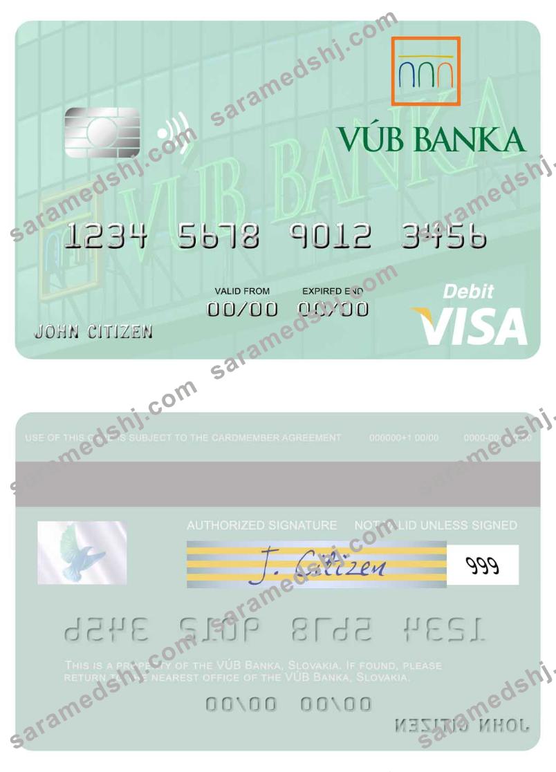 Slovakia VÚB Banka visa debit card